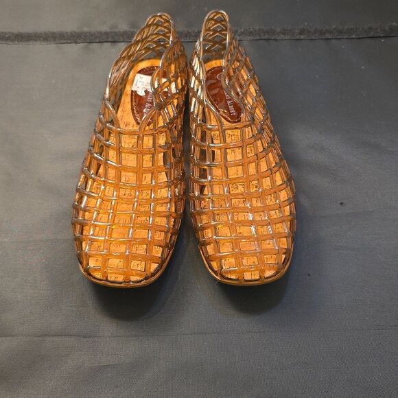 BRAND NEW CHARLES ALBERT WOMENS JELLY SQUARE TOE MESH BALLET FLATS - Picture 3 of 14